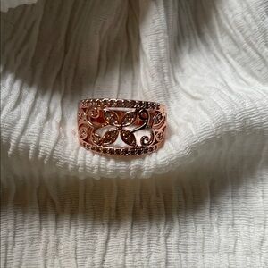 C.C Elegant Rose Gold Floral Ring